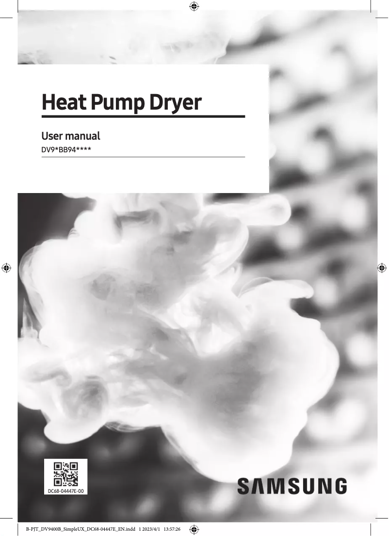 Page 1 de la notice Manuel utilisateur Samsung DV90BB9440GB
