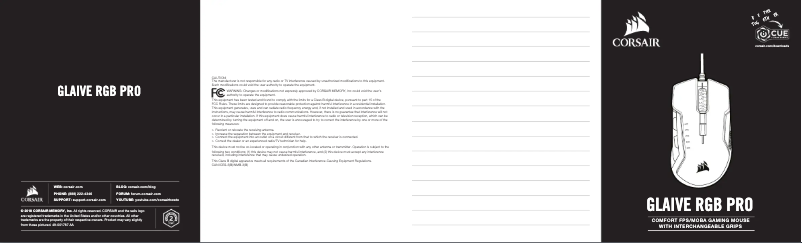 Page n°1 - Guide de démarrage rapide Corsair Glaive RGB