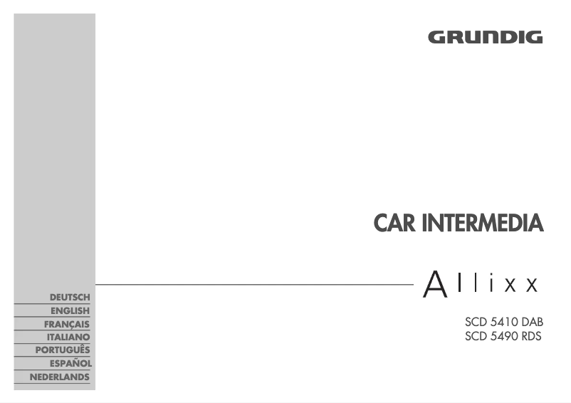 Page 1 de la notice Manuel utilisateur Grundig ALLIXX SCD 5410 DAB