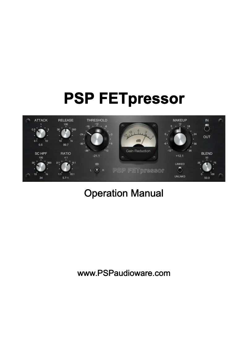 Page 1 de la notice Manuel utilisateur PSP Audioware FETpressor