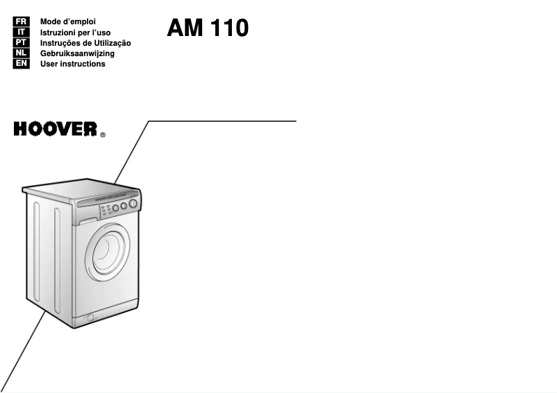 Page n°1 - Manuel utilisateur Hoover AM 110 01