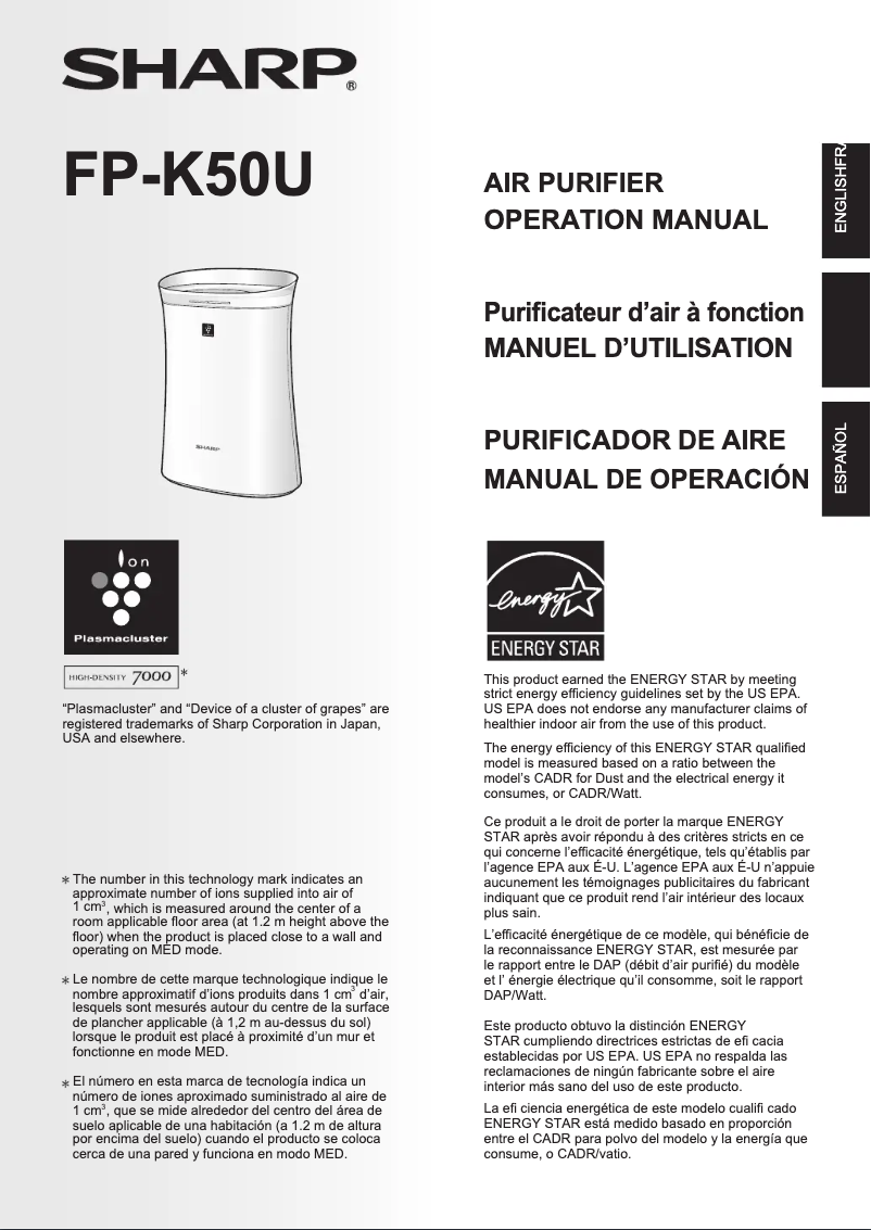 Page 1 de la notice Manuel utilisateur Sharp FP-K50U
