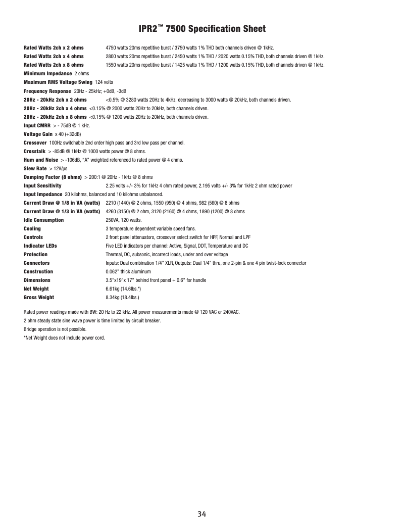 Image de la première page du manuel de l'appareil IPR2 7500