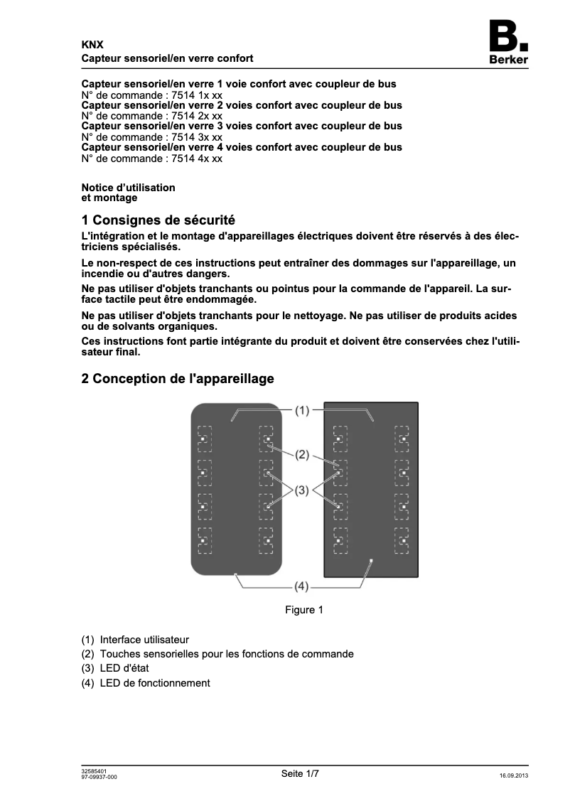 Page 1 de la notice Guide d'installation Hager 75144850