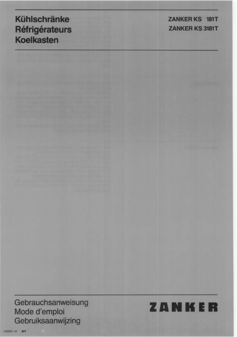 Page n°1 - Manuel utilisateur Zanker KS 181T