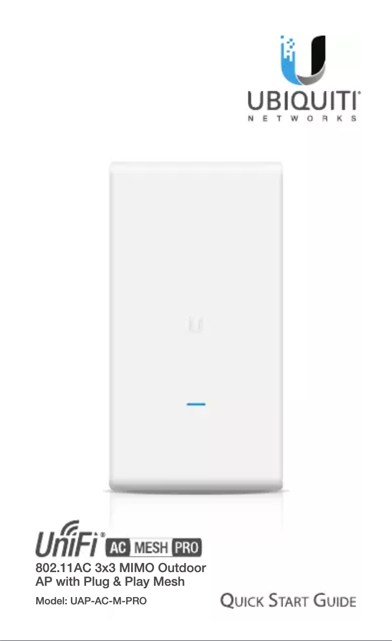 Page 1 de la notice Manuel utilisateur Ubiquiti Networks UniFi AC Mesh Pro UAP-AC-M-PRO