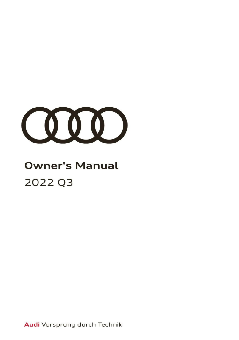 Page 1 de la notice Manuel utilisateur Audi Q3 (2022)