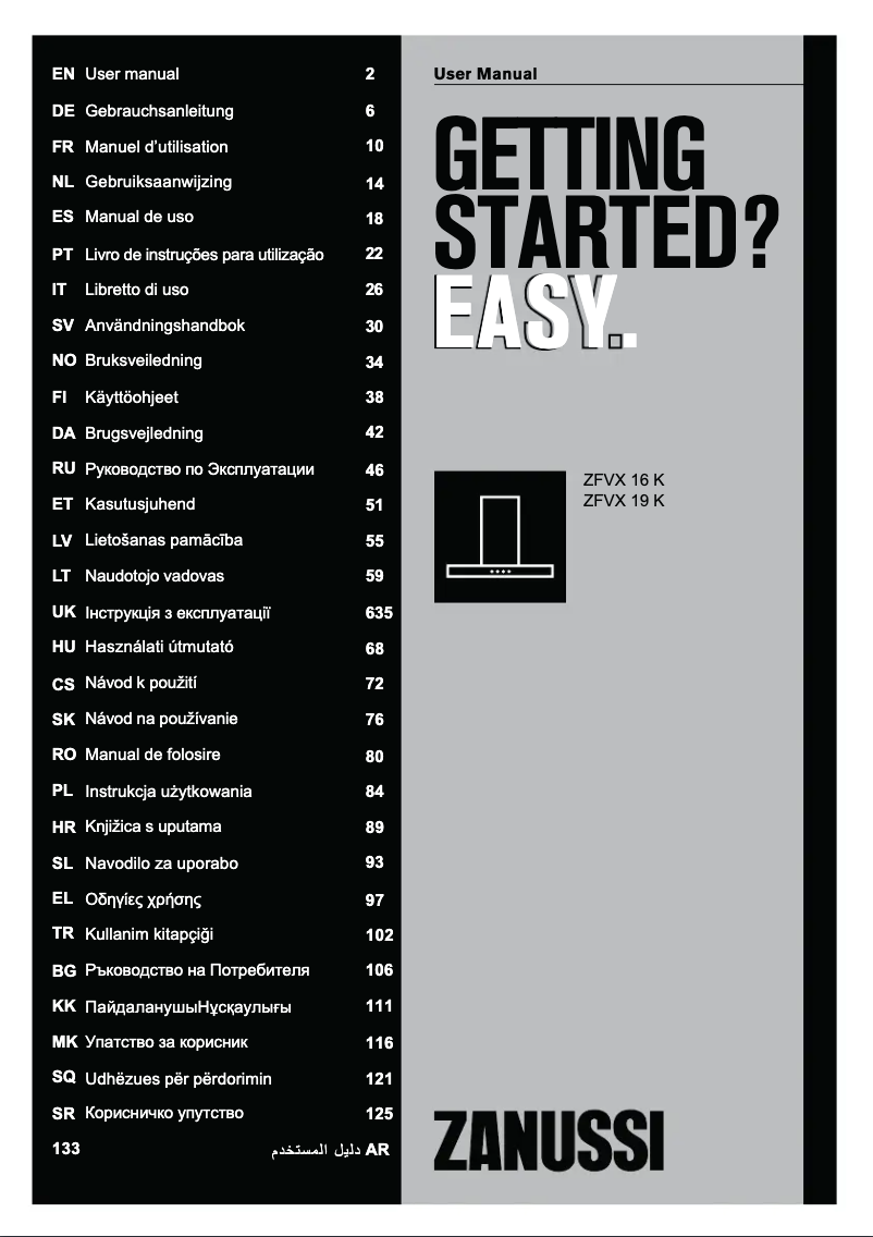 Page n°1 - Manuel utilisateur Zanussi ZFVX16K
