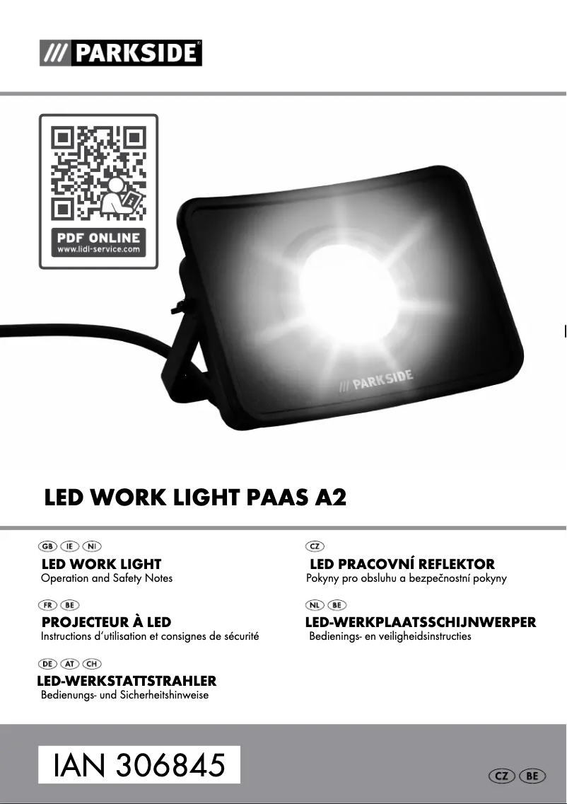 Page 1 de la notice Manuel utilisateur Livarno Lux PAAS A2