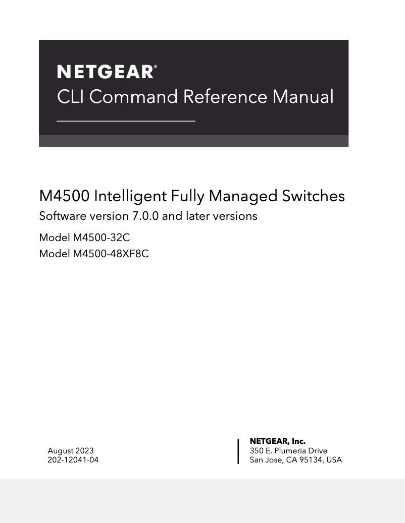 Page n°1 - Manuel utilisateur Netgear M4500-32C