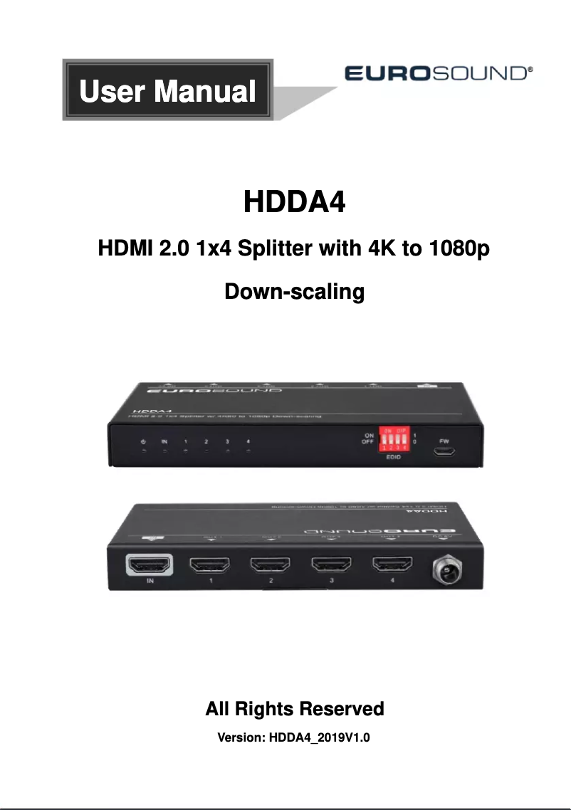 Image de la première page du manuel de l'appareil HDDA4