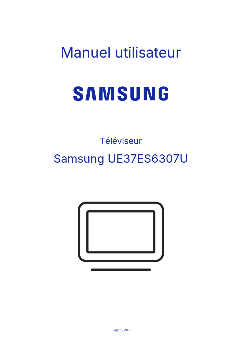 Page n°1 - Manuel utilisateur Samsung UE37ES6307U