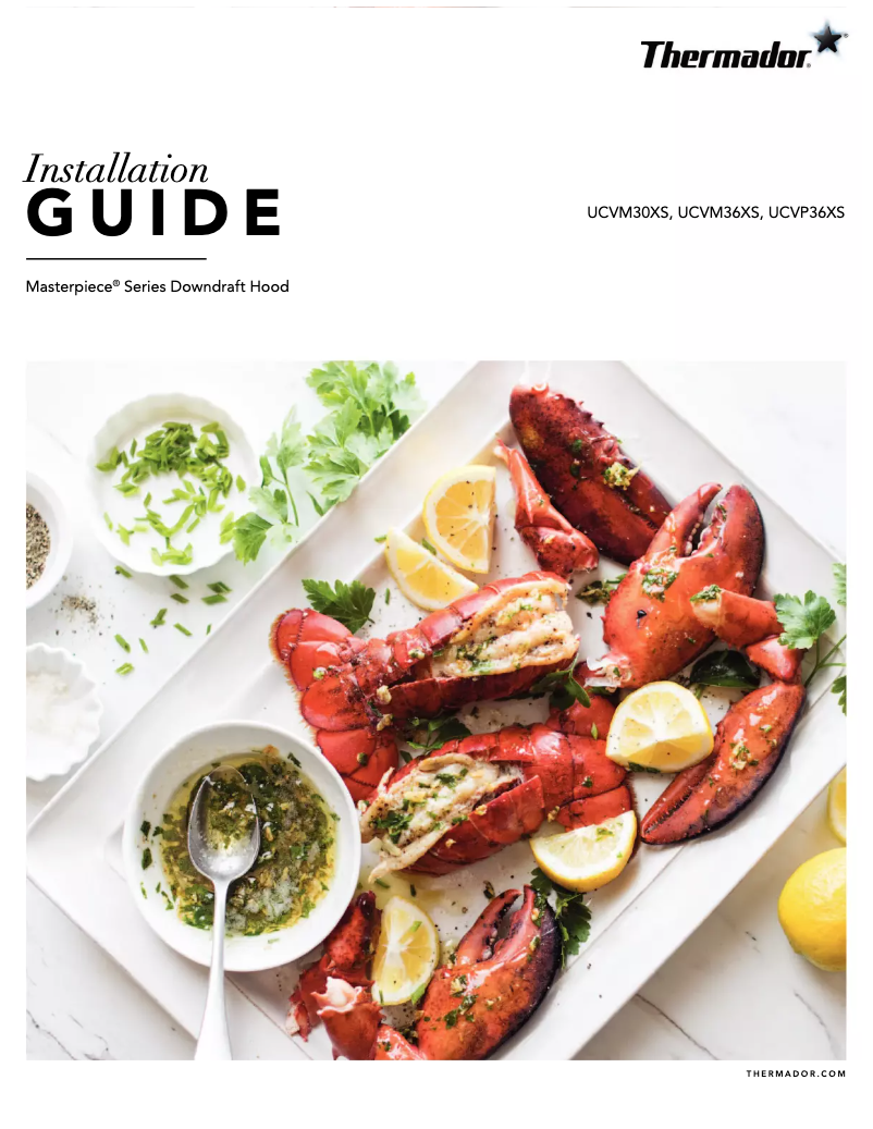 Page 1 de la notice Guide d'installation Thermador UCVM30XS