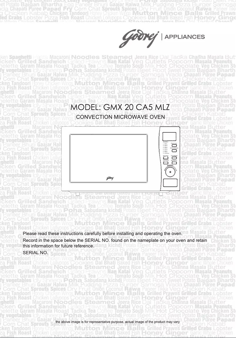 Page n°1 - Manuel utilisateur Godrej GMX 20CA5 MLZ
