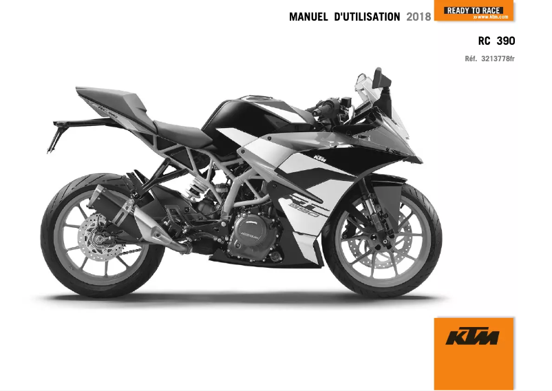 Page 1 de la notice Manuel utilisateur KTM RC 390 (2018)