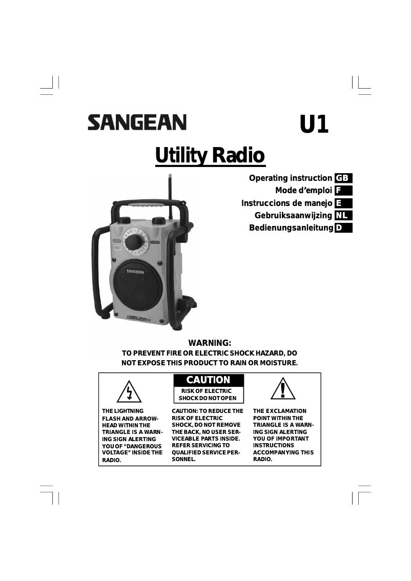 Page 1 de la notice Manuel utilisateur CAD Audio U1