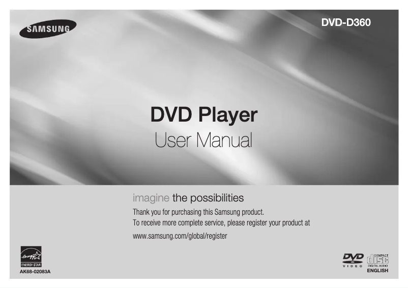 Page 1 de la notice Manuel utilisateur Samsung DVD-D360