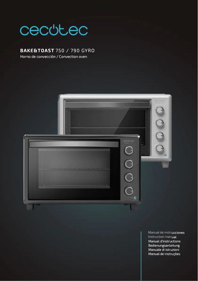 Page 1 de la notice Manuel utilisateur Cecotec Bake&Toast 790 Gyro