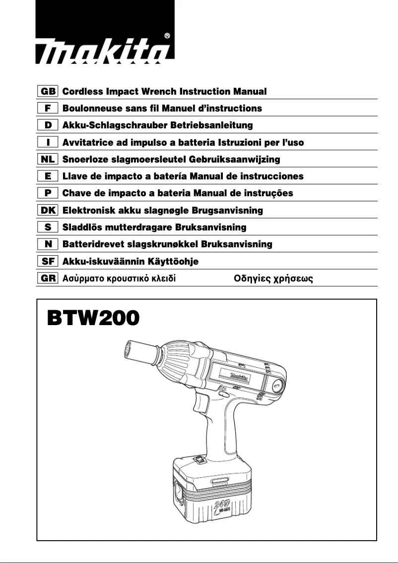 Page n°1 - Manuel utilisateur Makita BTW200