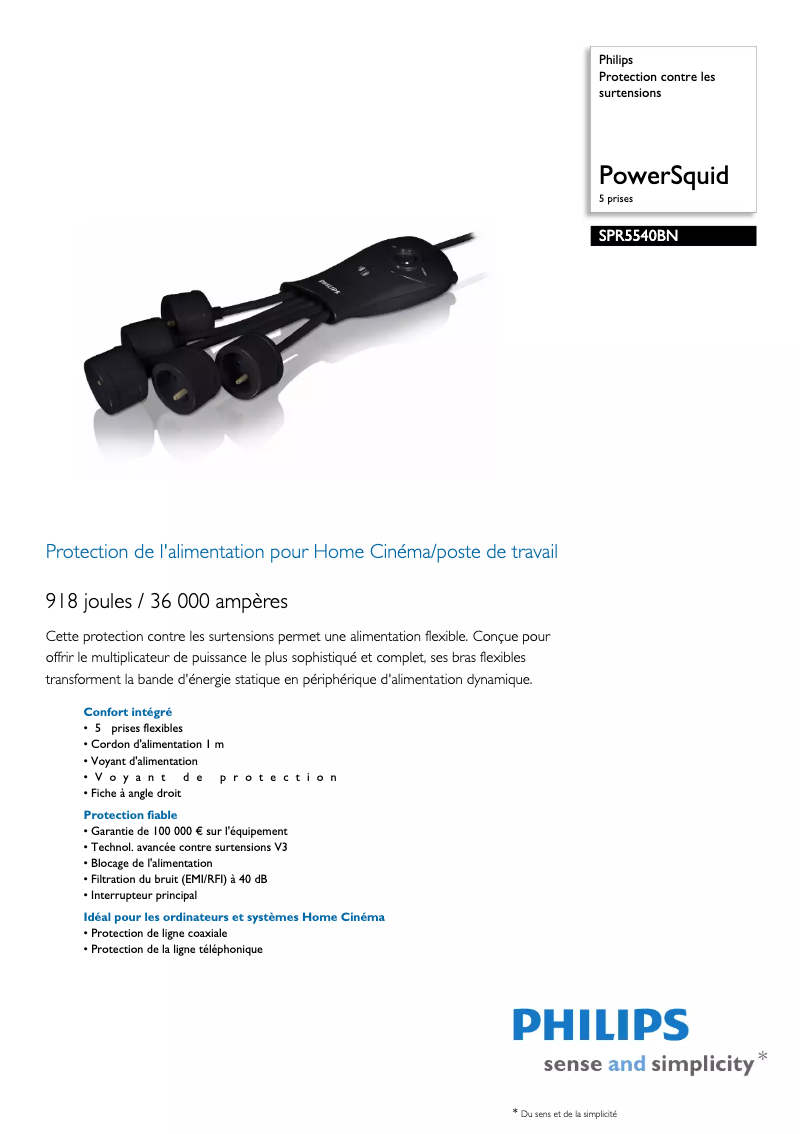 Image de la première page du manuel de l'appareil SPR5540BN