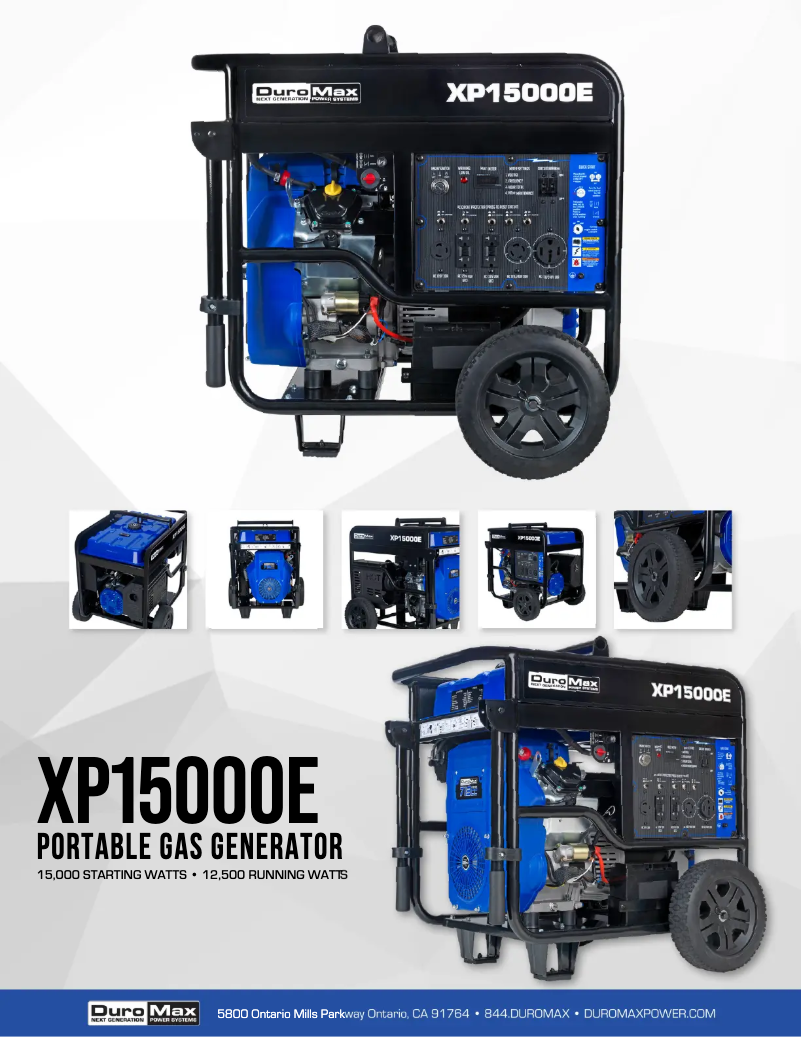 Página 1 del manual Ficha técnica DuroMax XP15000E