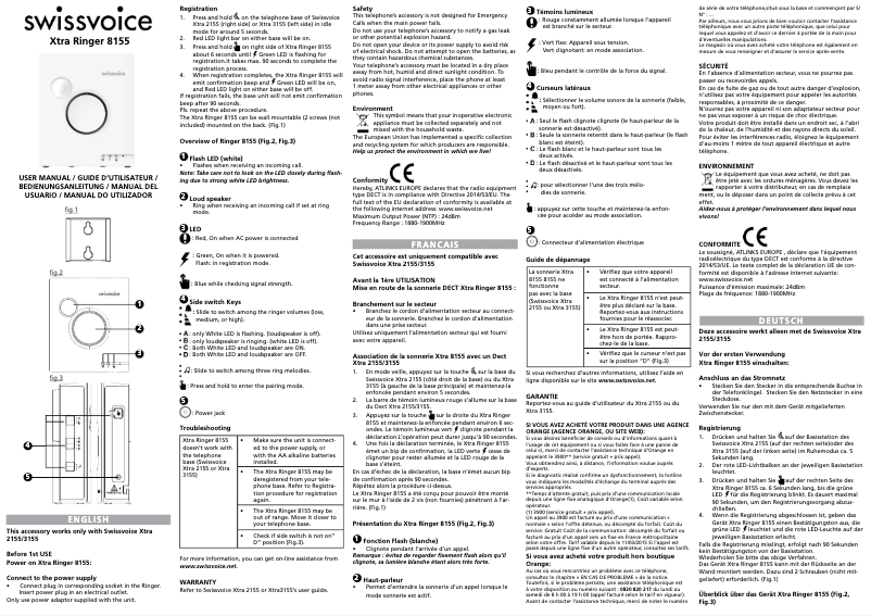 Page 1 de la notice Manuel utilisateur Swissvoice Xtra 8155