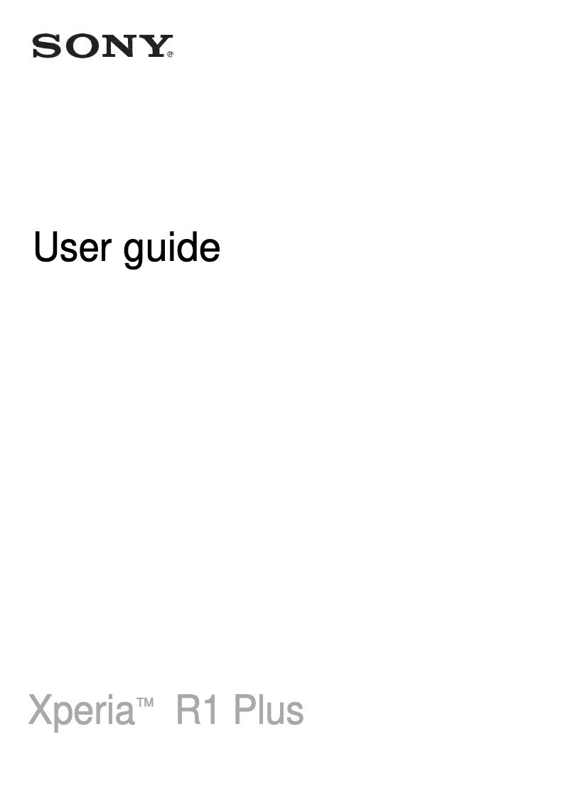 Image de la première page du manuel de l'appareil Xperia R1 Plus