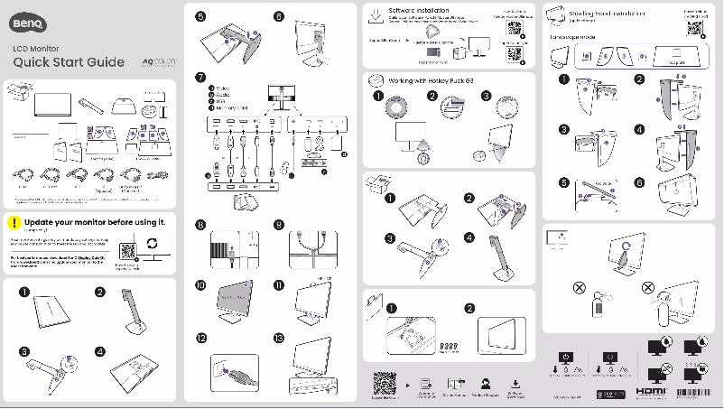 Page n°1 - Guide de démarrage rapide BenQ PhotoVue SW272Q