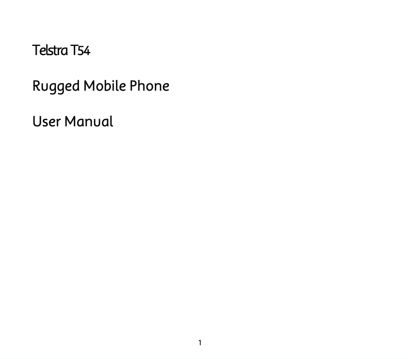 Página 1 del manual Manual de usuario ZTE Telstra T54