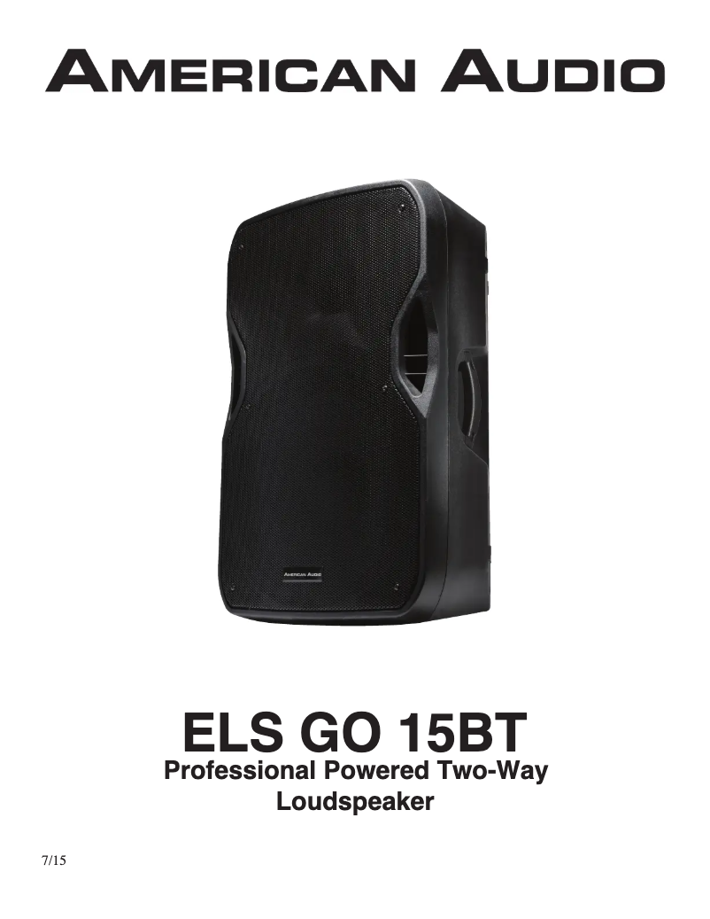 Image de la première page du manuel de l'appareil ELS GO 15BT