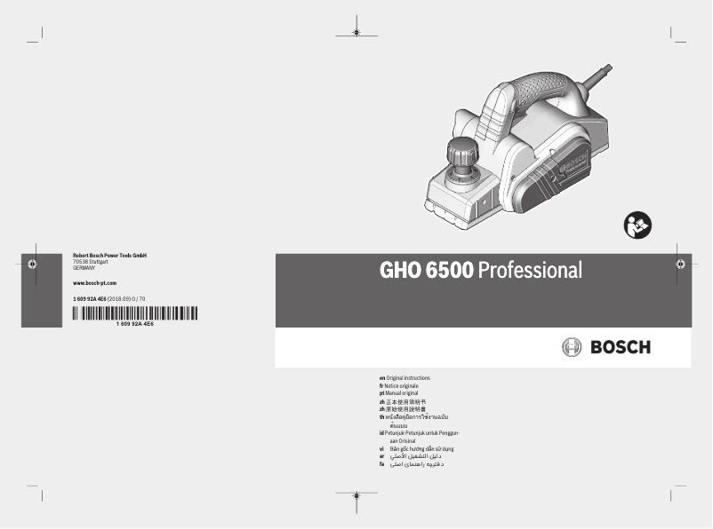 Page 1 de la notice Manuel utilisateur Bosch GHO 6500 Professional