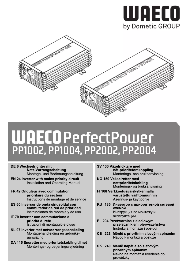 Page n°1 - Manuel utilisateur Waeco PerfectPower PP1004
