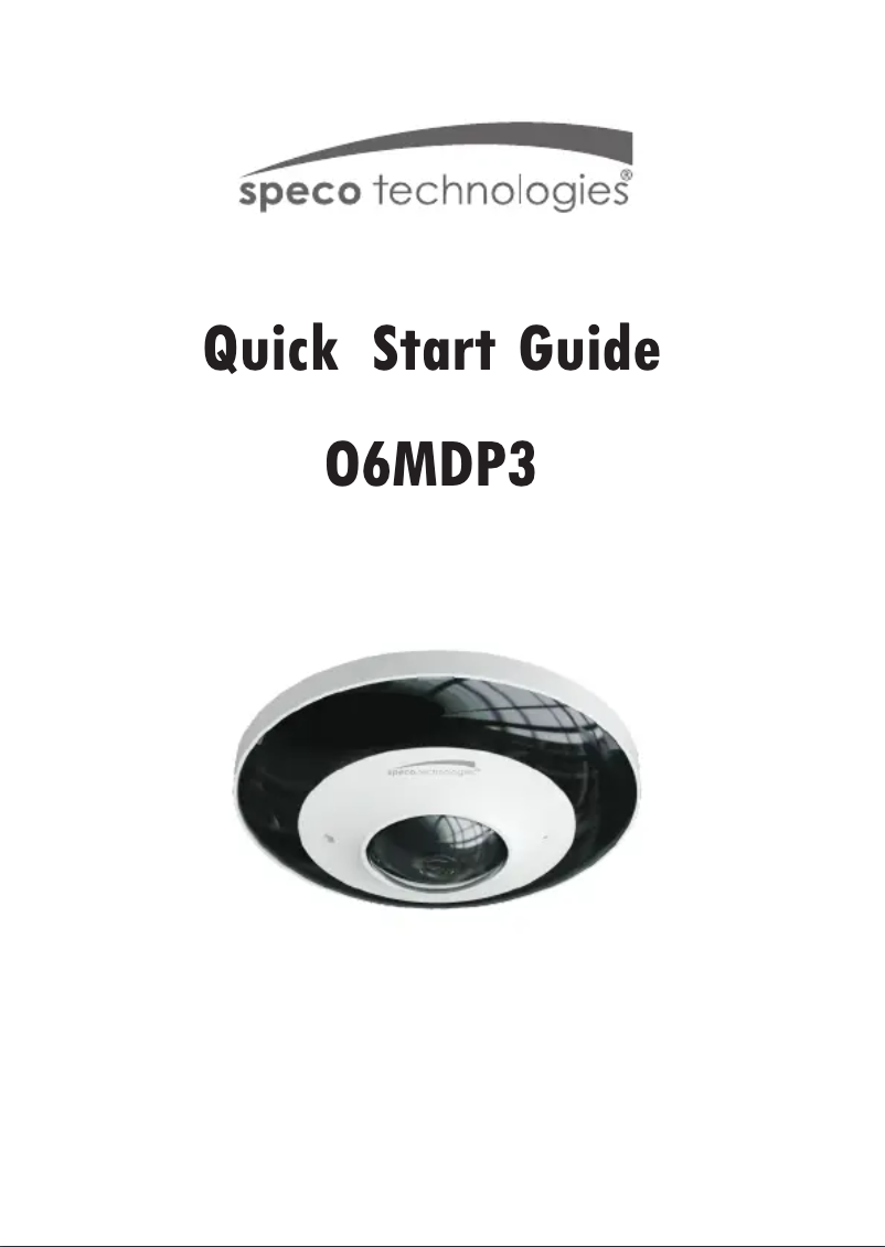 Page 1 de la notice Guide de démarrage rapide Speco Technologies O6MDP3