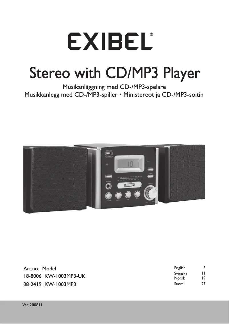Page n°1 - Manuel utilisateur Exibel KW-1003MP3