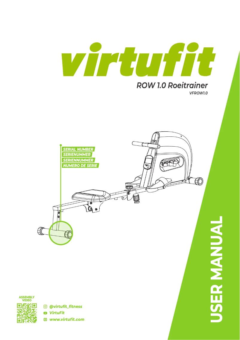 Page n°1 - Manuel utilisateur VirtuFit Row 1.0