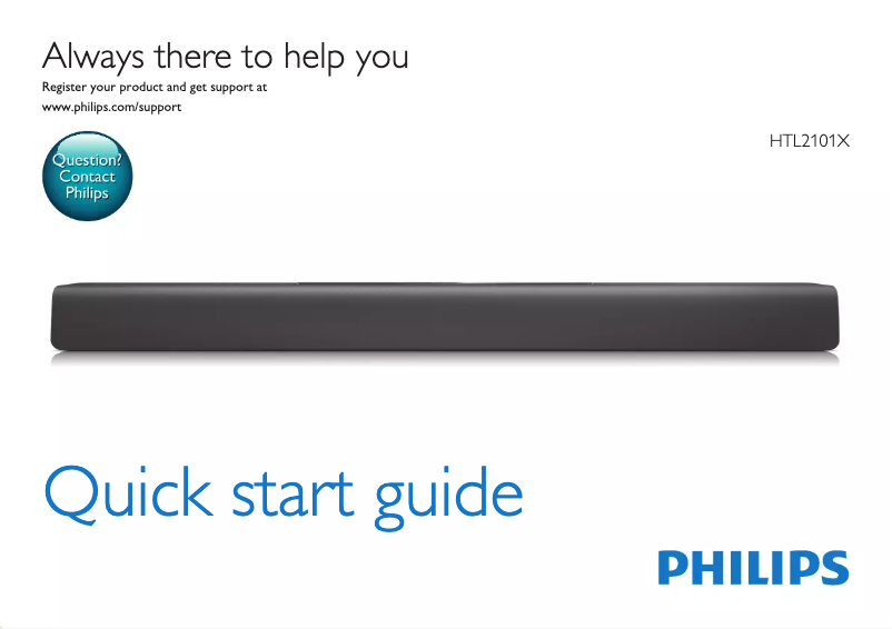 Page n°1 - Guide de démarrage rapide Philips HTL2101X