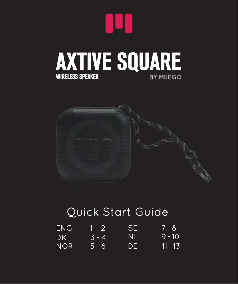 Page n°1 - Manuel utilisateur Miiego AXTIVE SQUARE