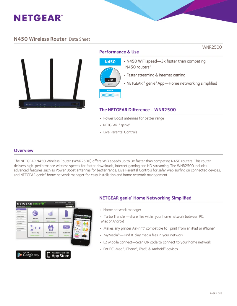 Image de la première page du manuel de l'appareil WNR2500
