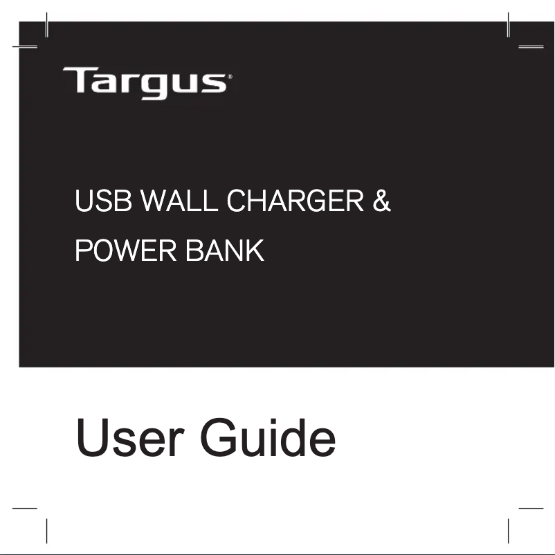 Page 1 de la notice Manuel utilisateur Targus APD752EU