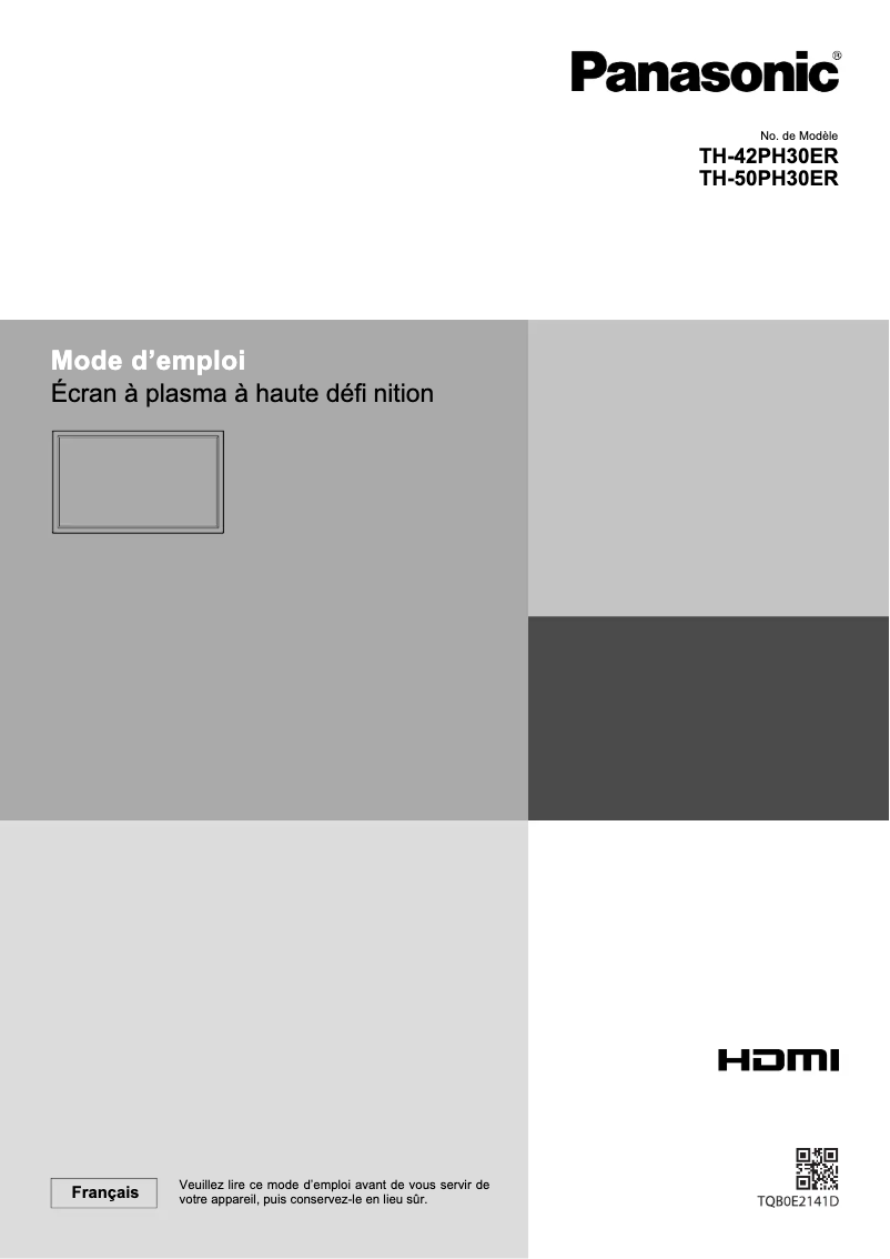 Image de la première page du manuel de l'appareil TH-50PH30ER