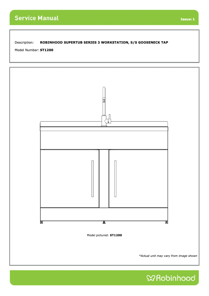 Page 1 de la notice Manuel utilisateur Robinhood ST1200