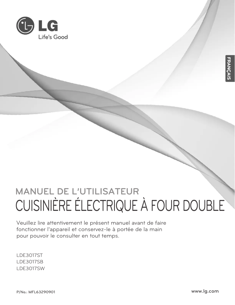 Page 1 de la notice Manuel utilisateur LG LDE3017ST