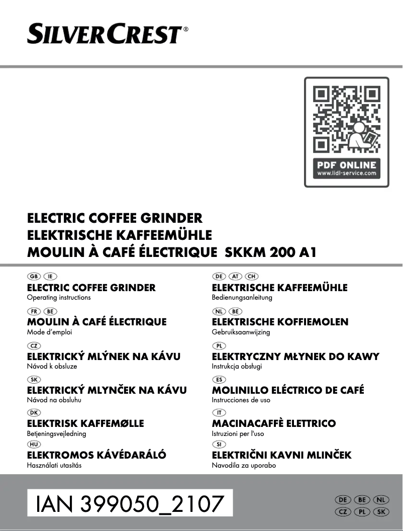 Page 1 de la notice Manuel utilisateur SilverCrest SKKM 200 A1