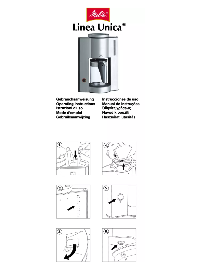 Page n°1 - Manuel utilisateur Melitta Linea Unica