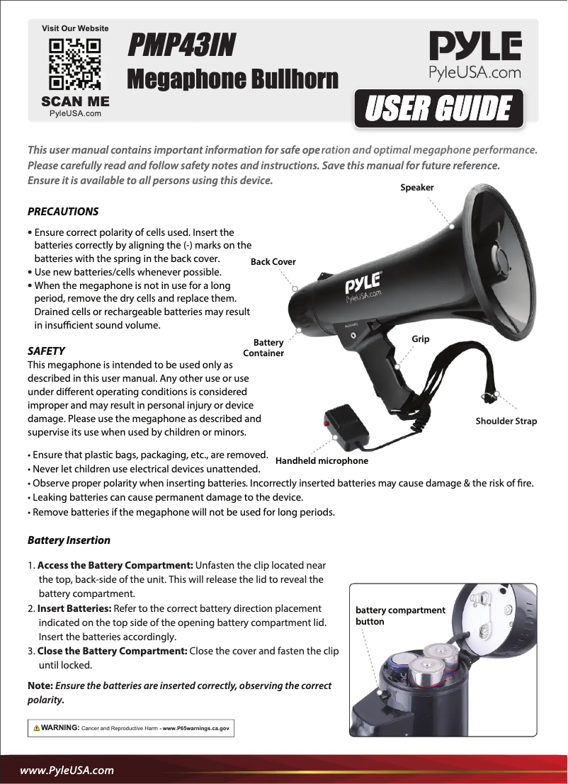 Page n°1 - Manuel utilisateur Pyle PMP43IN