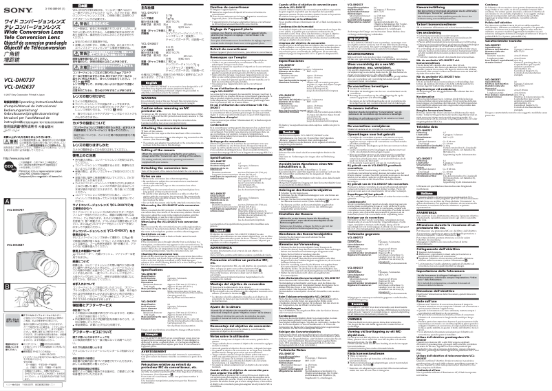 Page 1 de la notice Manuel utilisateur Sony VCL-DH2637