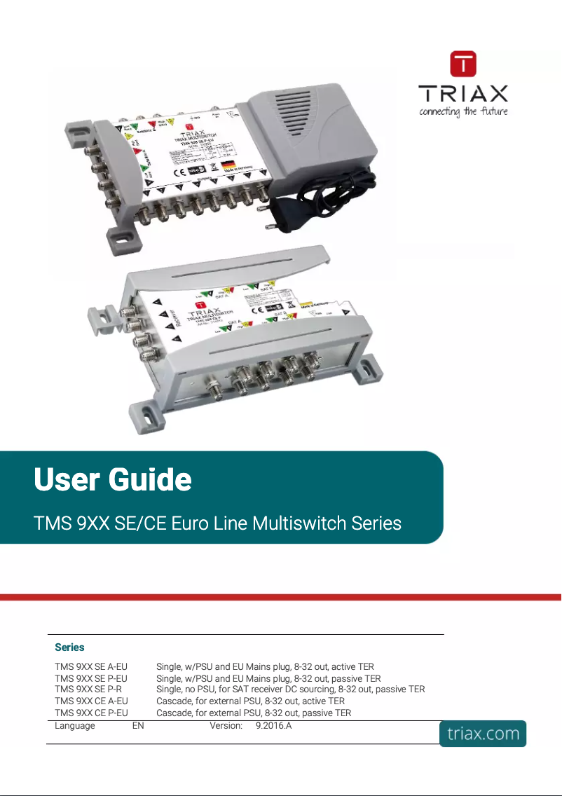 Image de la première page du manuel de l'appareil TMS 932 CE