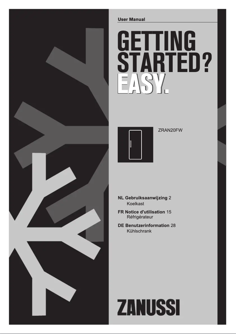 Page n°1 - Manuel utilisateur Zanussi ZRAN20FW