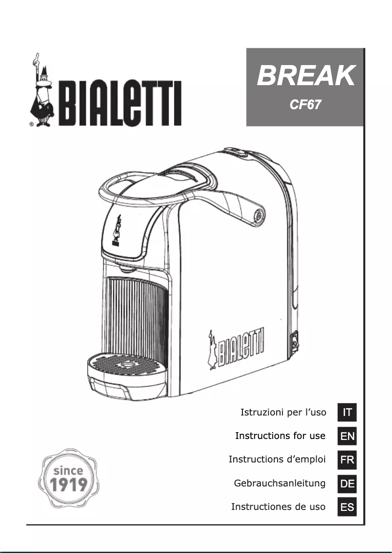 Page n°1 - Manuel utilisateur Bialetti Break CF67