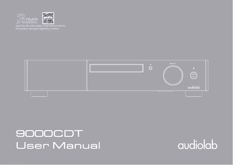 Page 1 de la notice Manuel utilisateur Audiolab 9000CDT